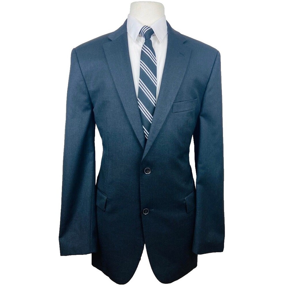 HUGO BOSS MENS 42L SOLID GRAY SOFT 100% WOOL USA BLAZER SPORT COAT SUIT JACKET